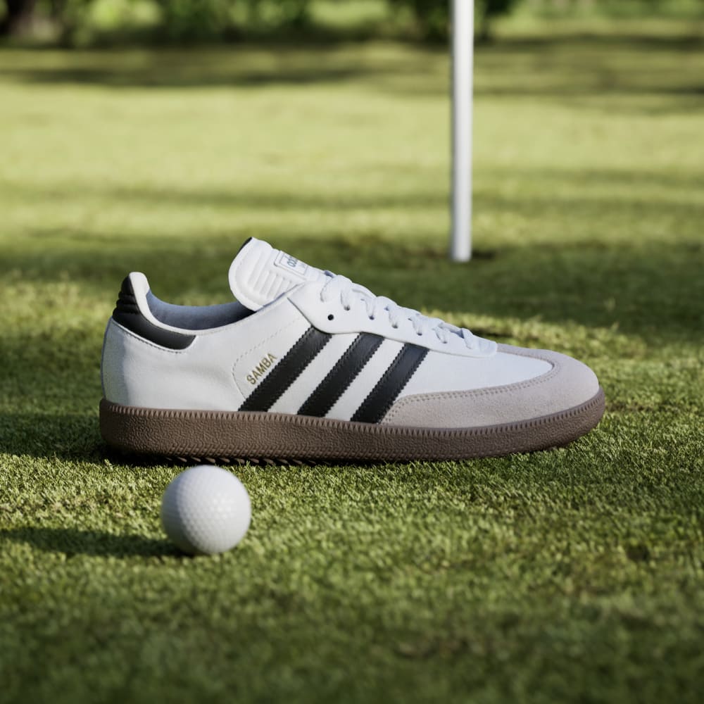 Кроссовки Adidas Samba Spikeless Golf Shoes, цвет Cloud White/Core Black/Gum — фото 2