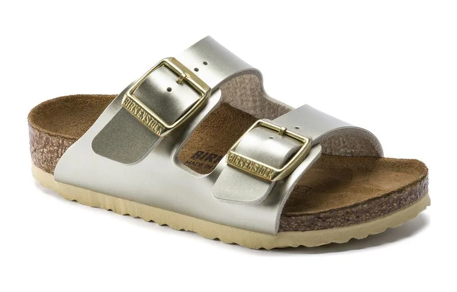 Детские сандалии Arizona Slip-on Birkenstock, Metal Gold — фото 3