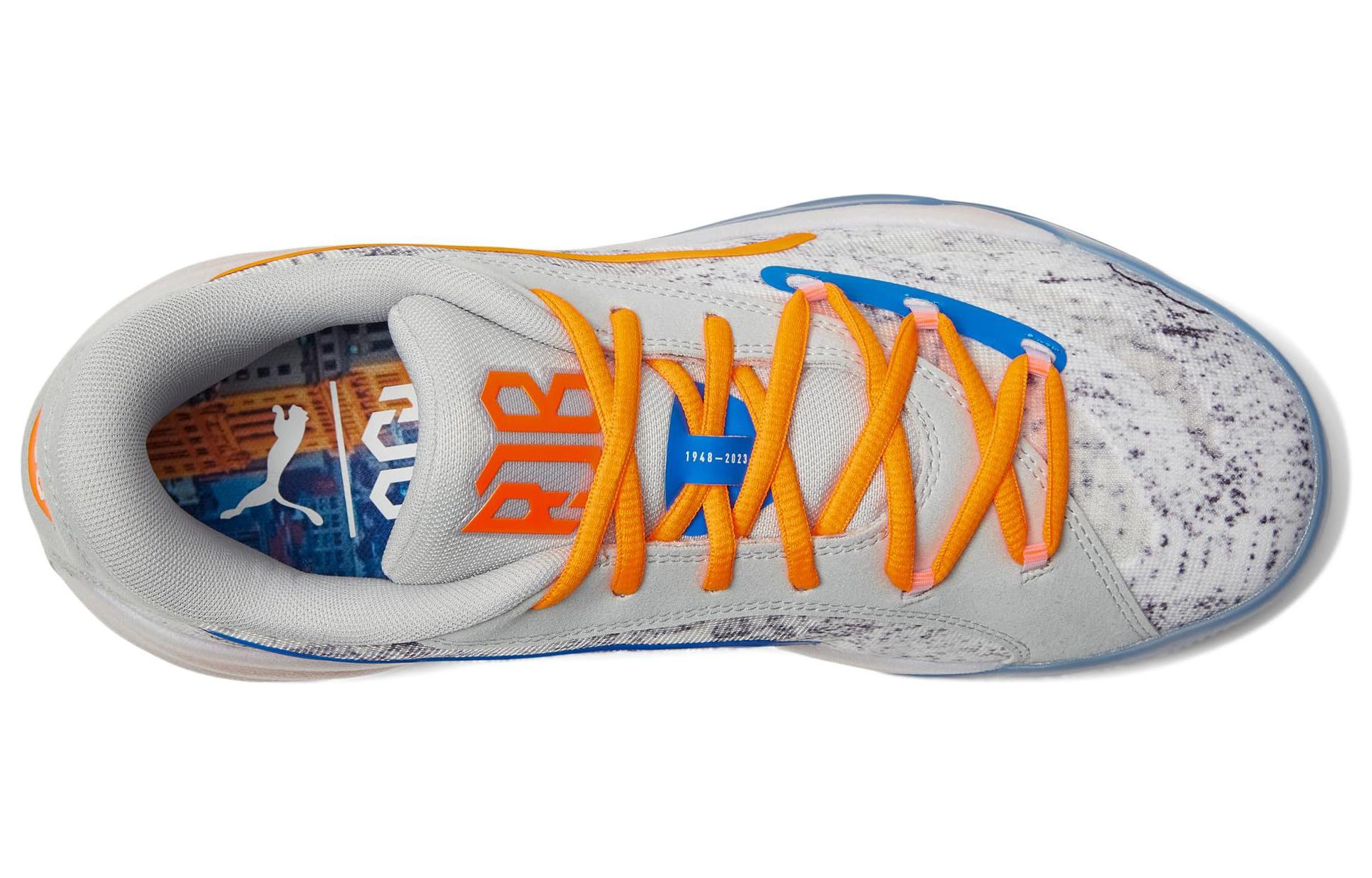 Футболка X Rj Barrett All Pro Nitro 'Knicks' PUMA, серо-оранжевая — фото 4