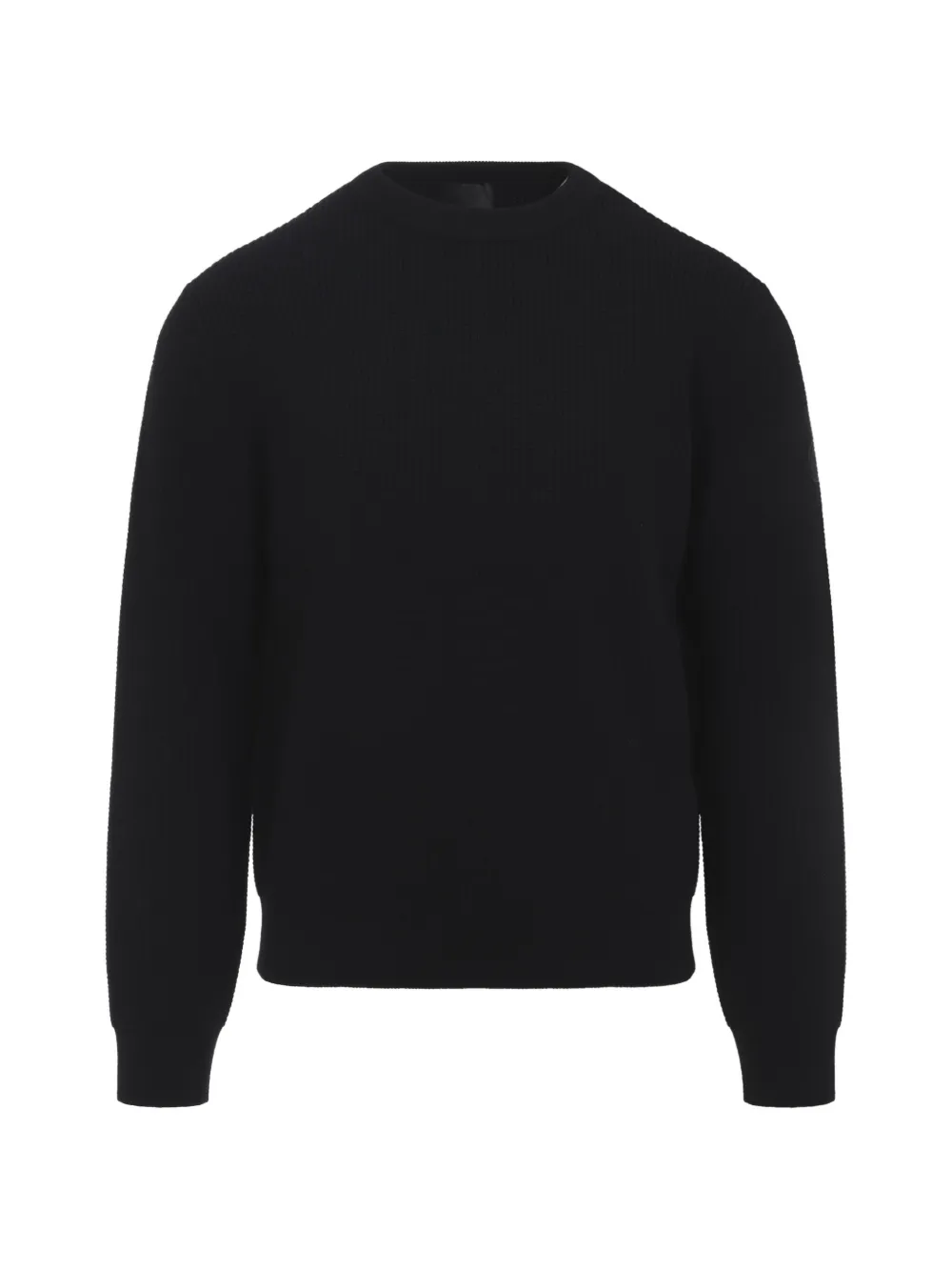 

Шерстяной свитер с нашивкой-логотипом Moncler, черный