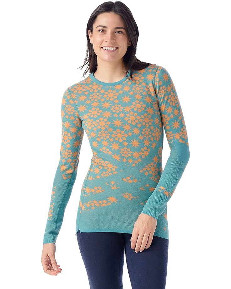 

Базовый слой Smartwool Intraknit Thermal Merino Base Layer Pattern Crew, цвет Cascade Green-Apricot