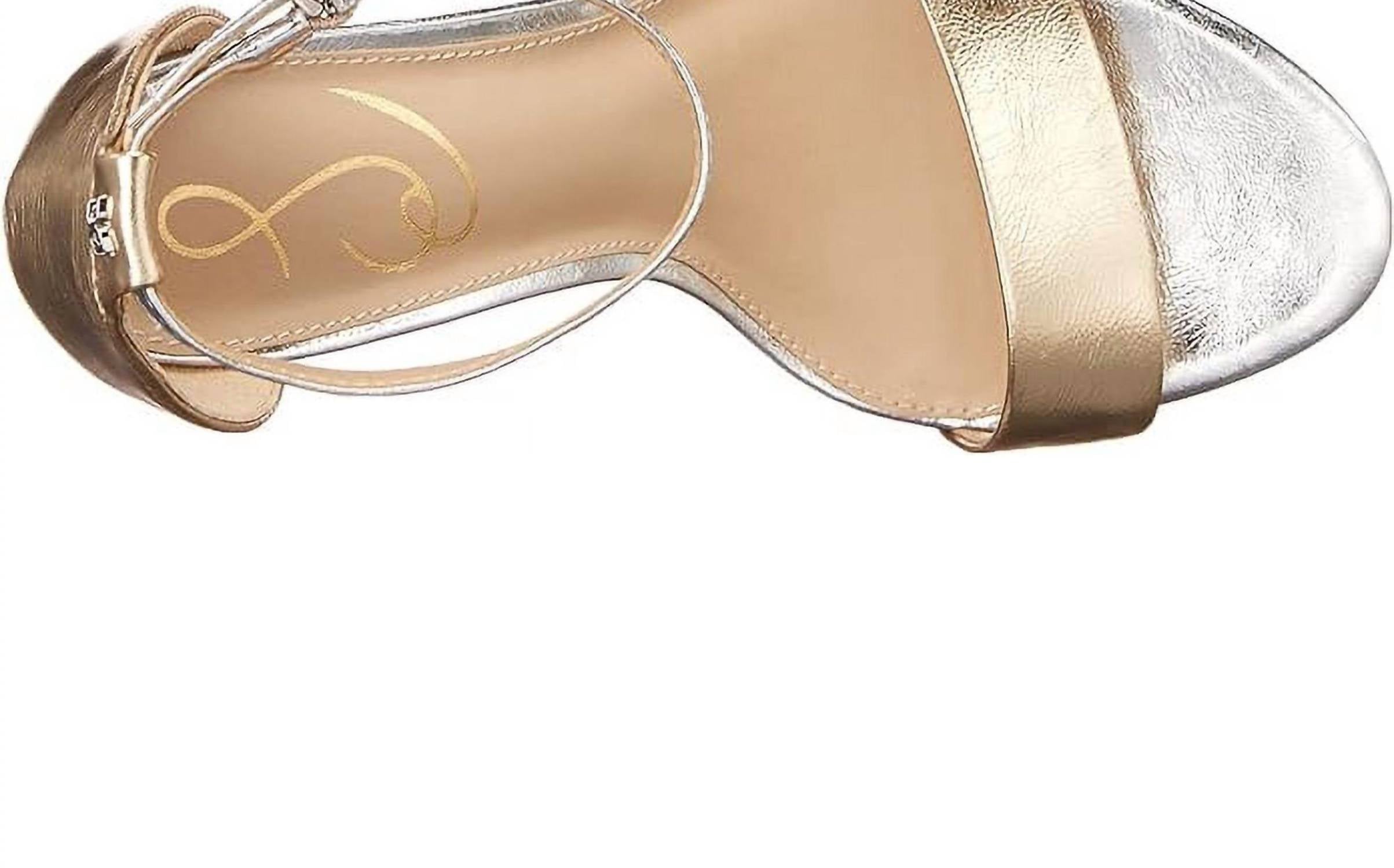Женские туфли на каблуках Yaro Lux Block Heels в золотом/серебряном цвете Lux Sam Edelman — фото 3