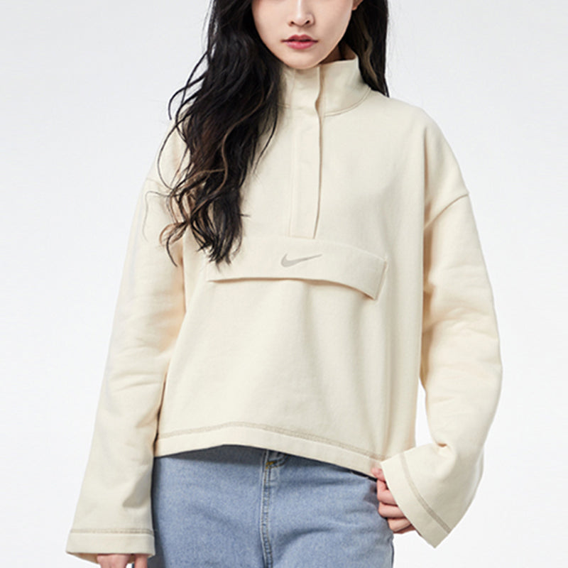 Топ (WMNS) AS W Nike Sportswear SWSH Top HZ FLC BB FOSSIL — фото 3