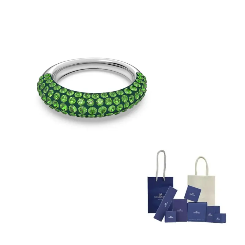 

Swarovski Кольцо женские с родиевым покрытием и искусственными кристаллами, зеленые