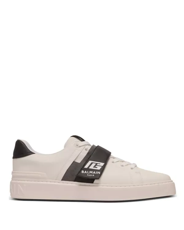 Кроссовки B-Court с язычком из поликарбоната Balmain, White — фото 2