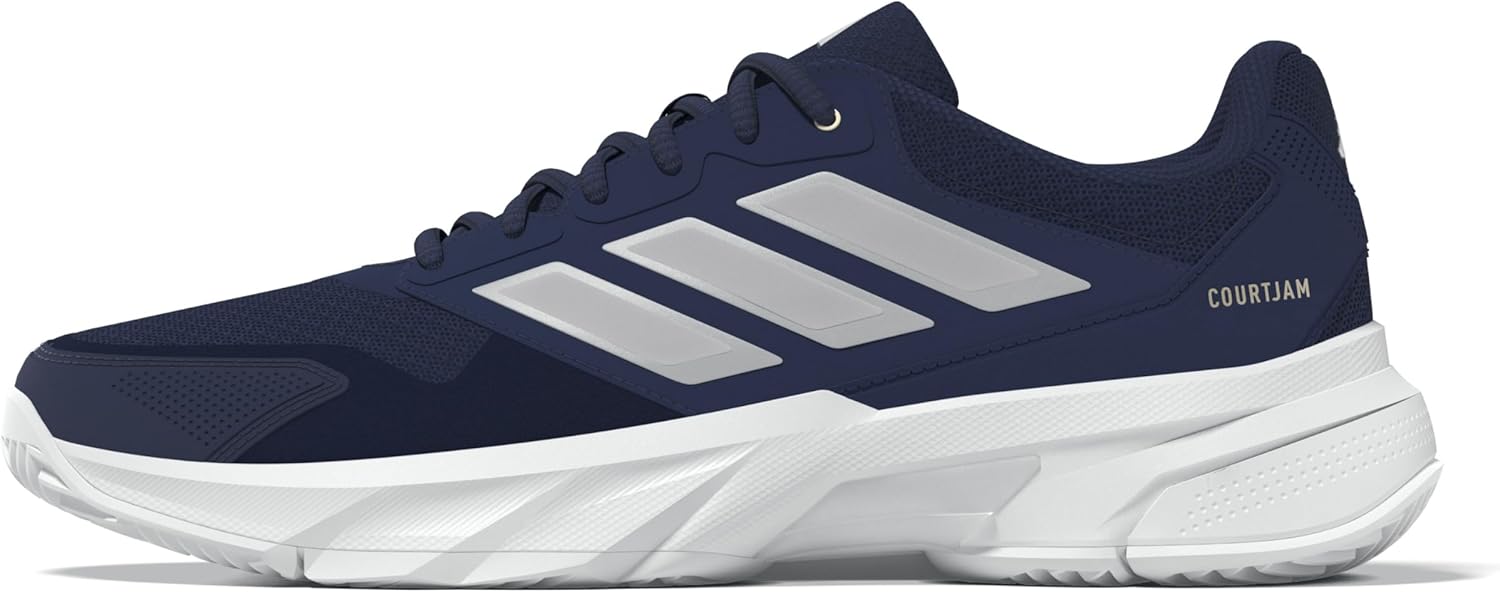 Мужские теннисные кроссовки Adidas Courtjam Control 3, белый/синий/темно-синий — фото 2