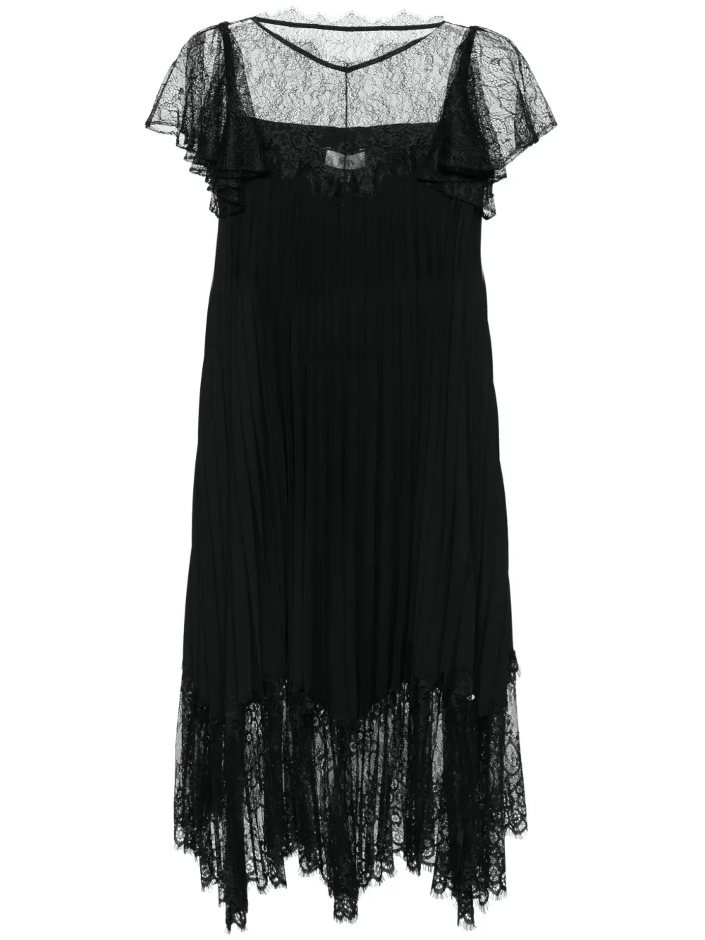 

Кружевное платье миди со складками Nissa, черный