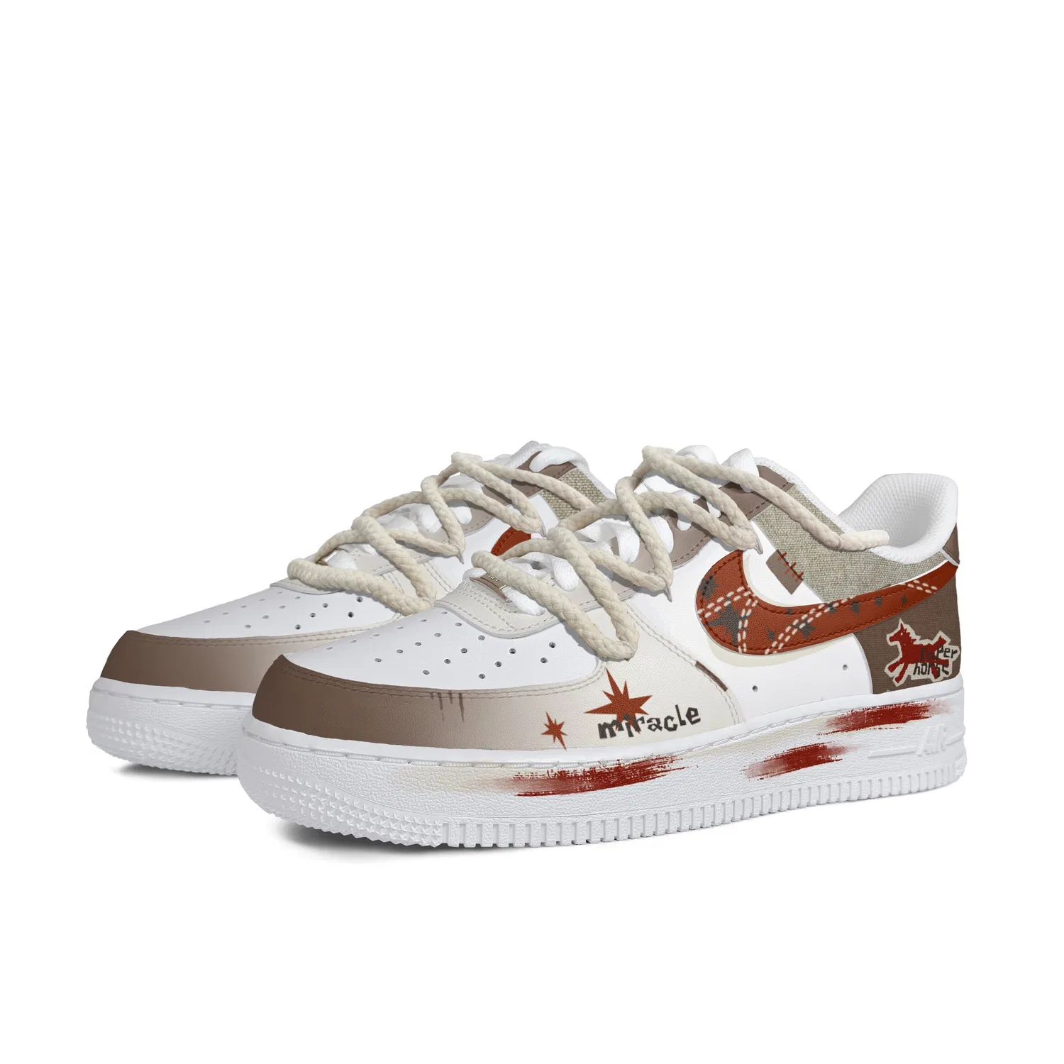 Кроссовки Nike Air Force 1 из телячьей кожи Brick Red — фото 4