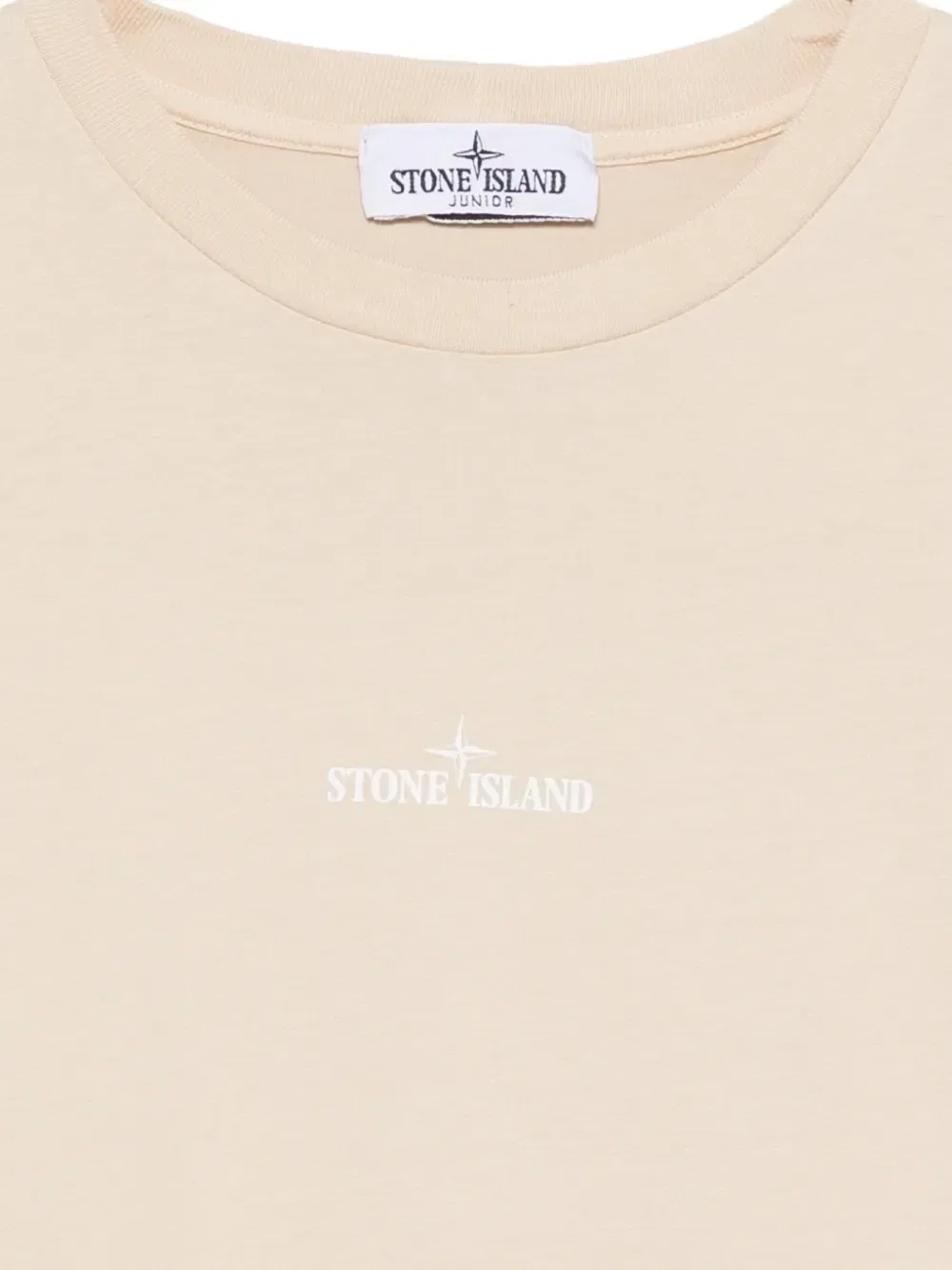 Футболка с логотипом Compass Stone Island Junior, бежевый — фото 3