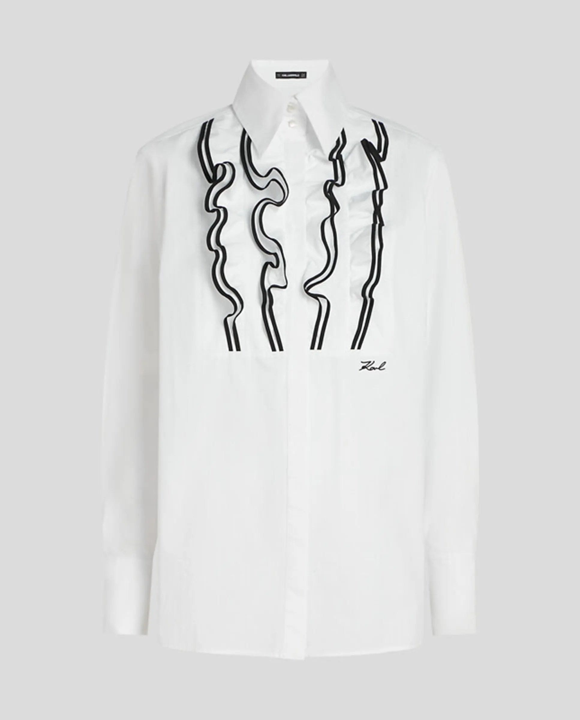 

Рубашка из поплина с контрастными оборками Karl Lagerfeld, белый