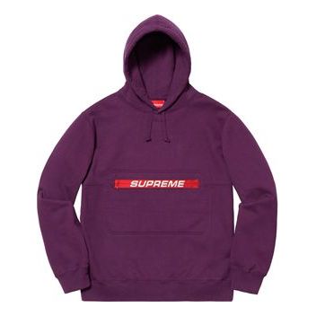

Толстовка ss19 zip pouch hooded sweatshirt purplelogo Supreme, фиолетовый