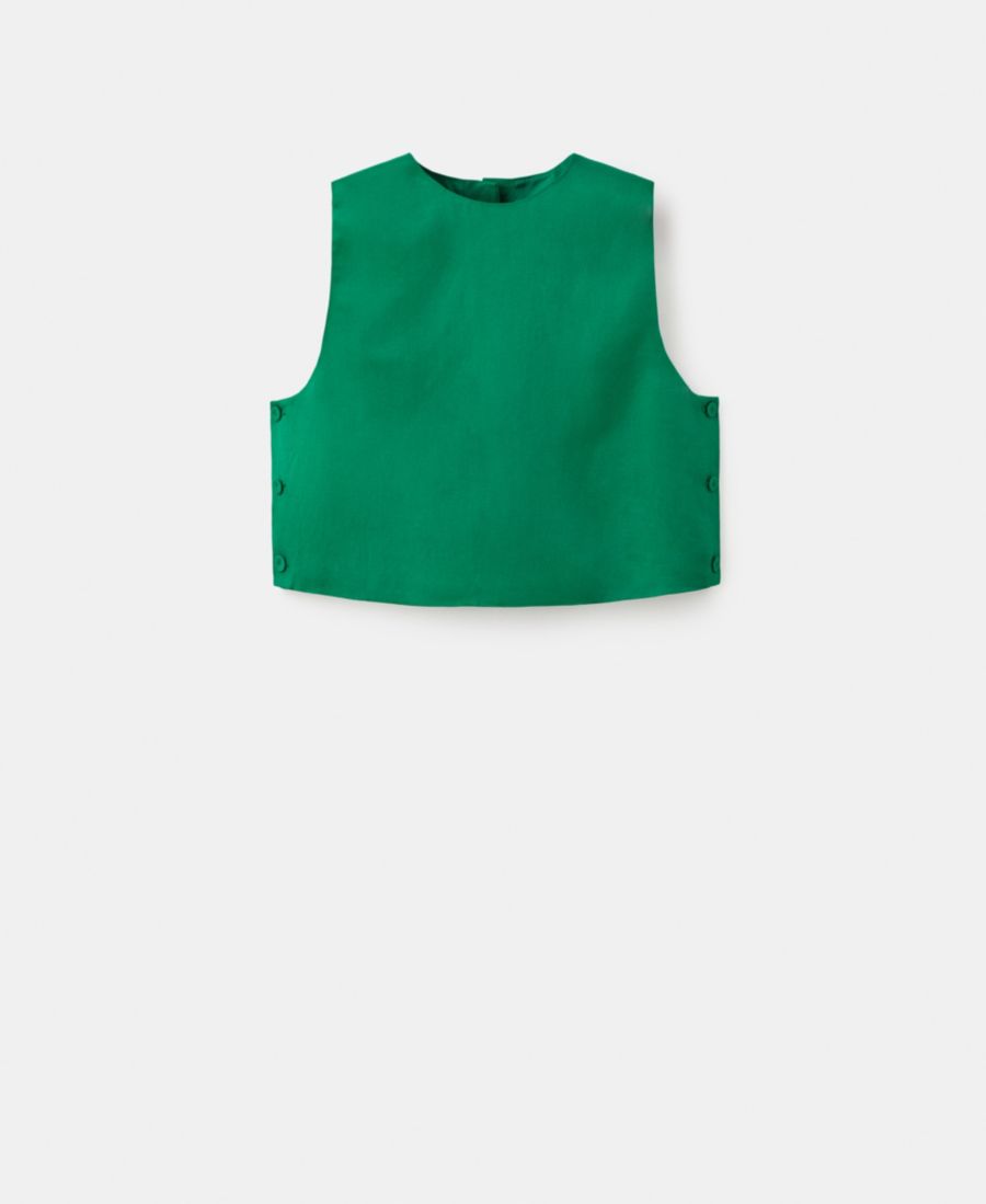 

Женская блузка из льняной смеси с пуговицами MANGO, Green