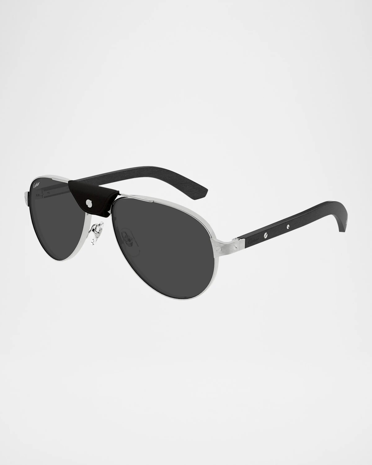 

Мужские металлические солнцезащитные очки-авиаторы CT0495SM Cartier, цвет Smooth And Brushed Platinum Finish