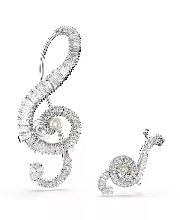 

Серьги-Клипсы Ariana grande x Swarovski с культивированным жемчугом багетной огранки Swarovski, silver