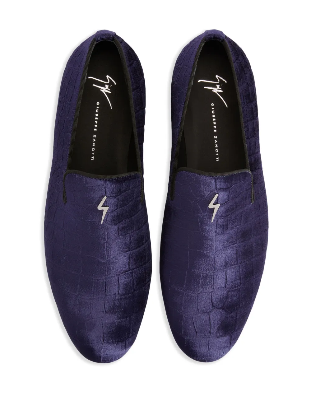 Лоферы G-Flash с тиснением под крокодила Giuseppe Zanotti, синий — фото 4