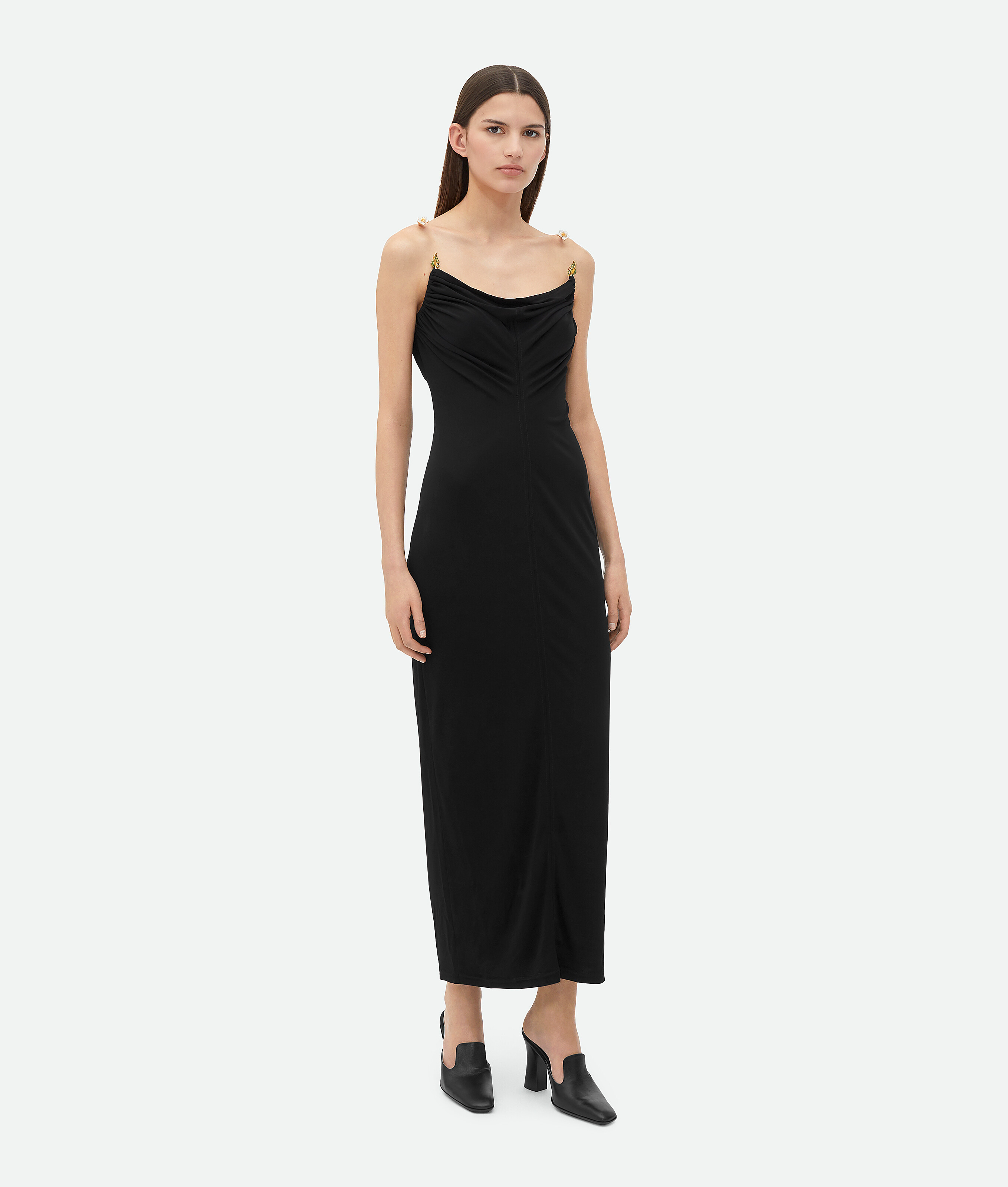 

Платье из вискозного джерси Bottega Veneta, черный