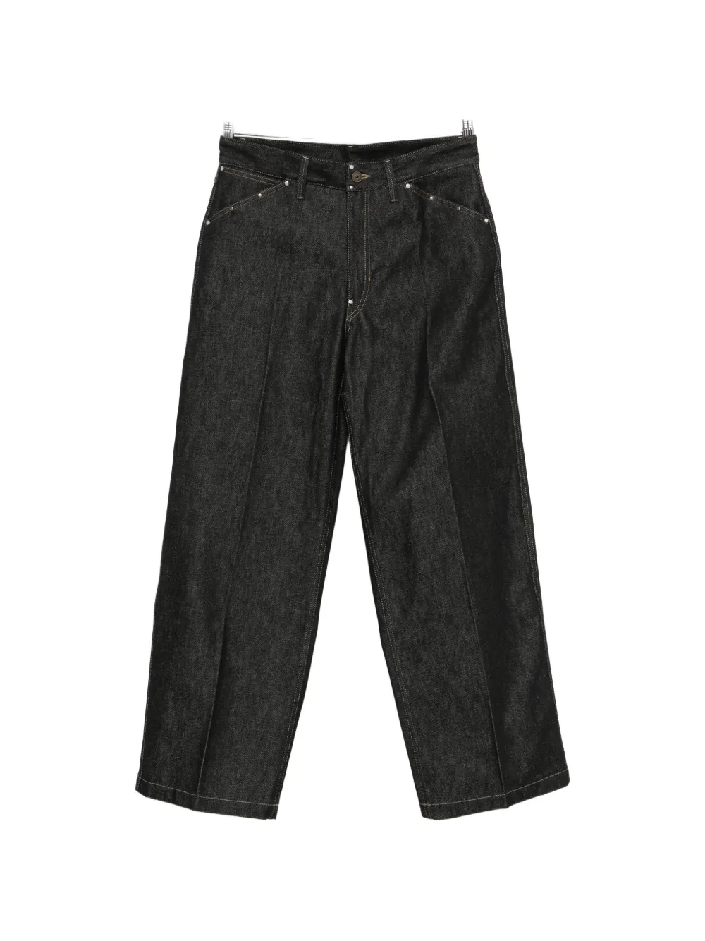 

Джинсы с пятью карманами и отделкой заклепками Lemaire, черный