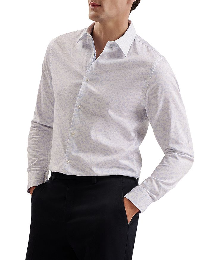 

Lovelad Slim Fit Футболка с длинным рукавом в цветочный принт Ted Baker, синий