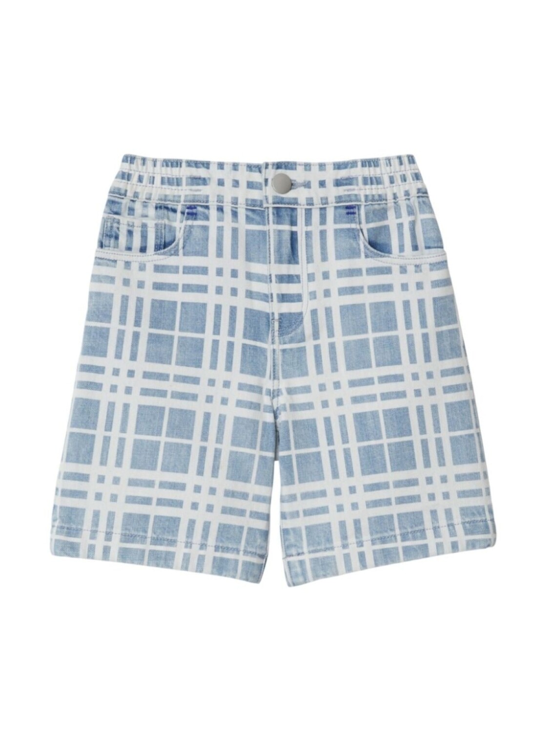 

Burberry Kids джинсовые шорты в клетку, синий