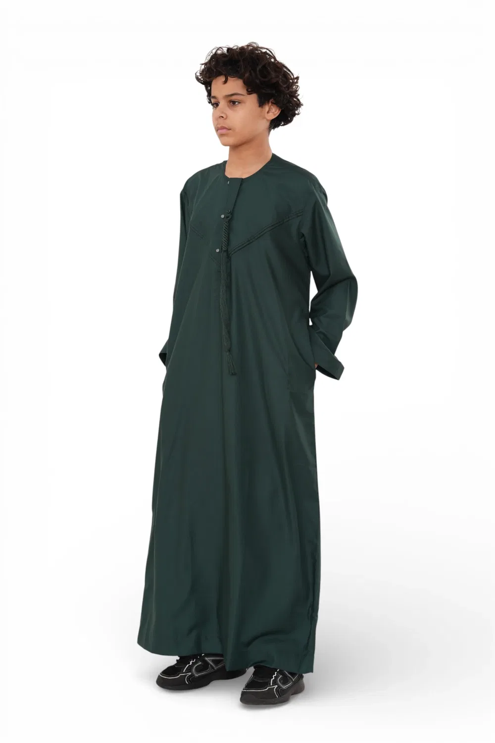 Arabic Thobes Зеленый марокканский халат Джубба для мальчиков для мальчиков, Джеллаба, Рамадан, Ид Тобе - K-HM11 — фото 2