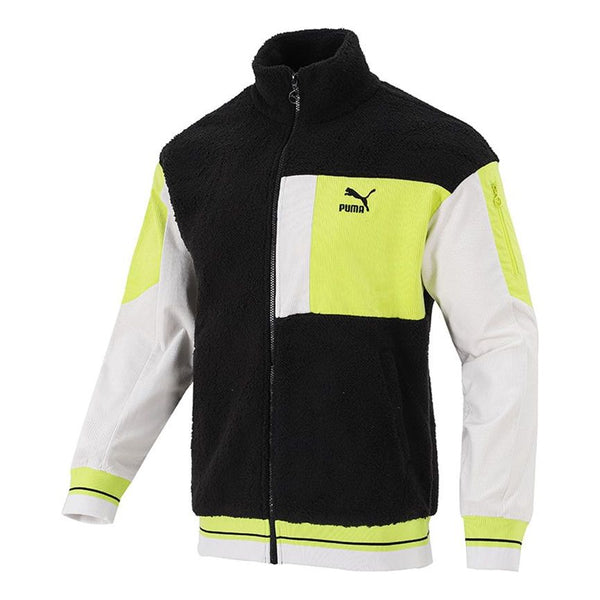 

Куртка retro sherpa jacket colorblock splicing logo sports lamb's wool stay warm black Puma, черный