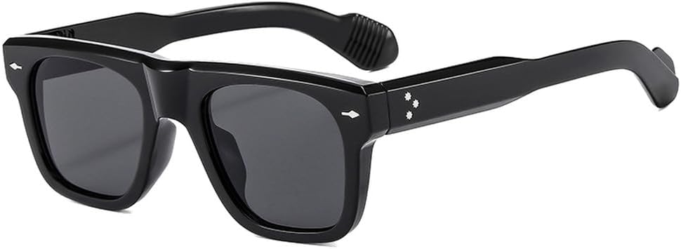 

Популярные модные квадратные женские солнцезащитные очки в стиле ретро с прозрачными линзами цвета океана, защита от УФ-излучения UV400; мужские солнцезащитные очки в стиле панк с заклепками, желто-синие WNCKSQ, Black Grey