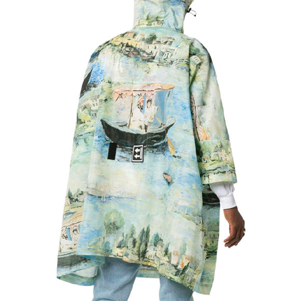 Куртка men's painting pattern mid-length nylon pullover hooded loose fit green windbreaker Off-White, мультиколор — фото 3