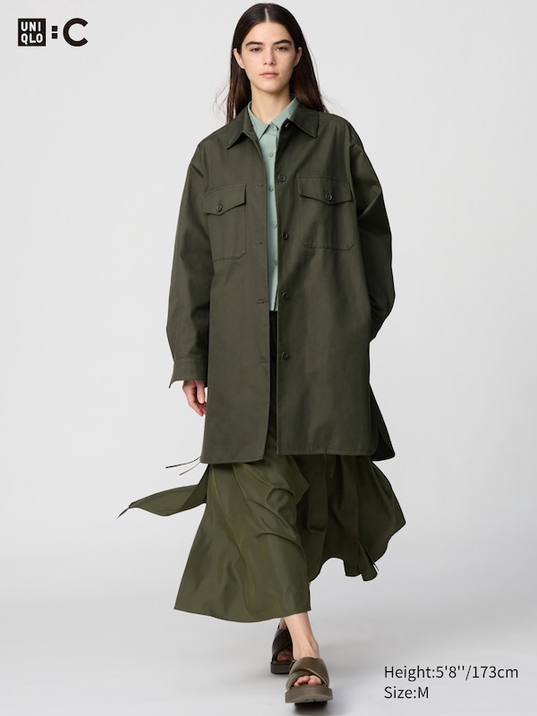 

Пальто-Рубашка большого размера Uniqlo, зеленый