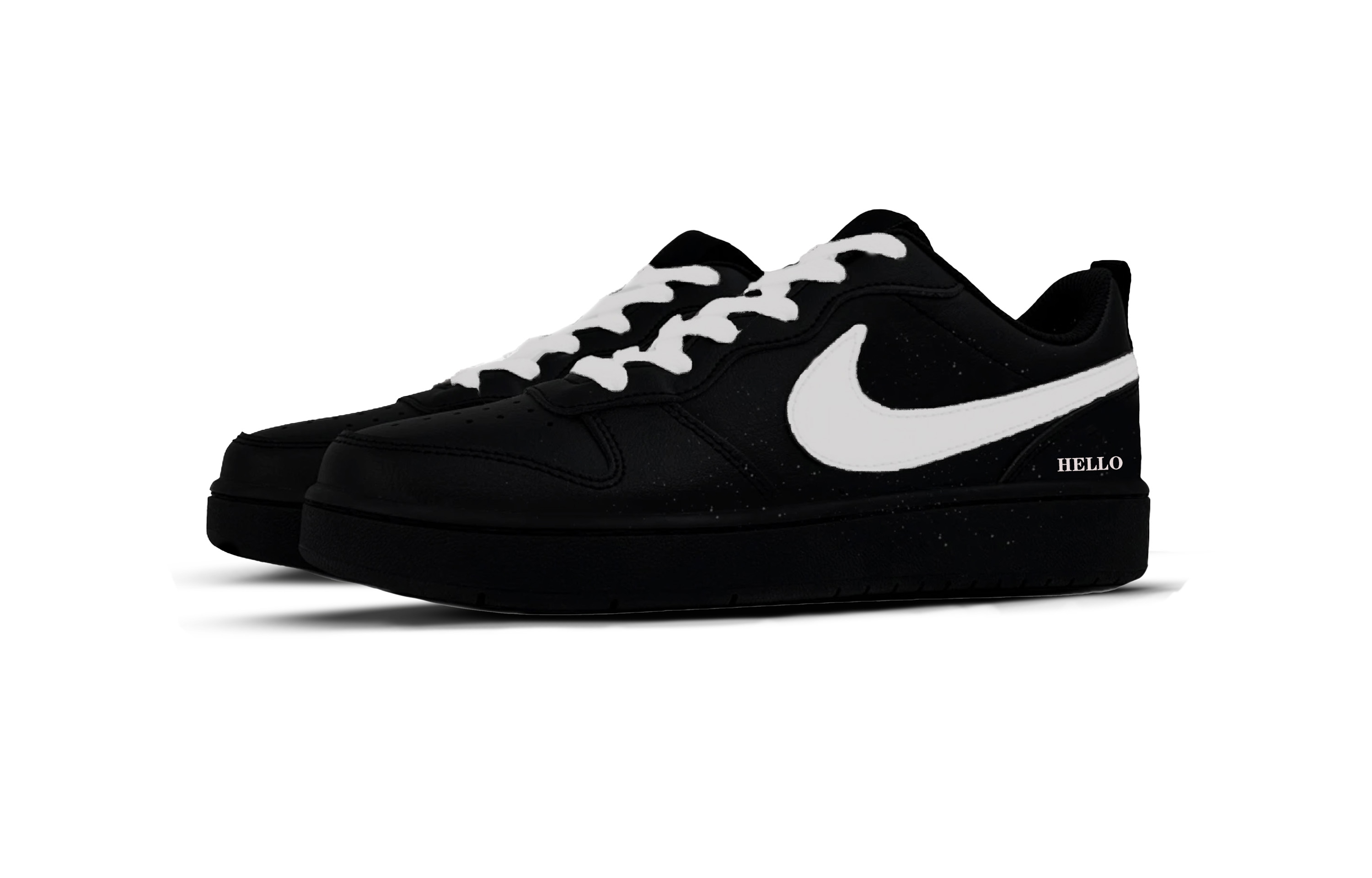 Nike Court Borough синтетическая кожа устойчивая к истиранию дышащие низкие детские скейтбординг кроссовки Black для подростков — фото 4