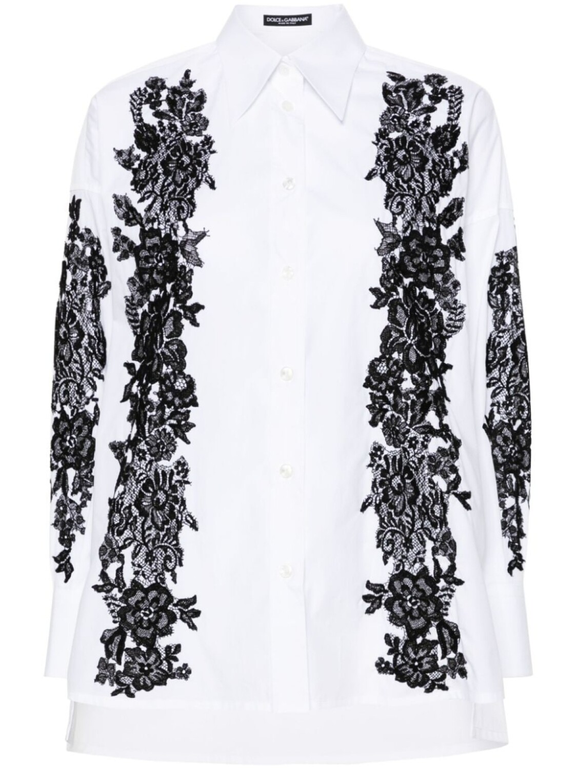 

Рубашка с кружевными вставками Dolce & Gabbana, белый