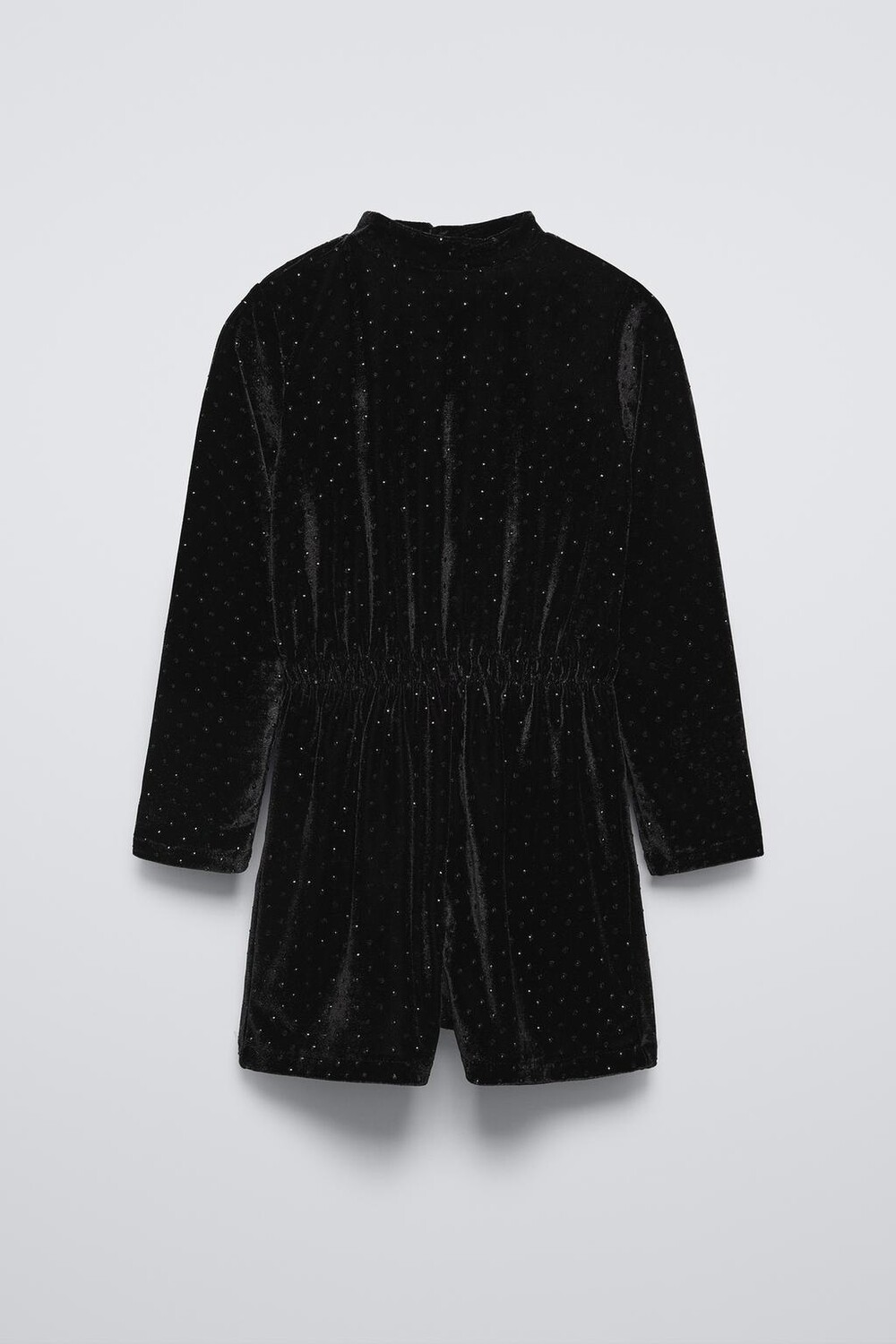 

Блестящий бархатный комбинезон ZARA, черный