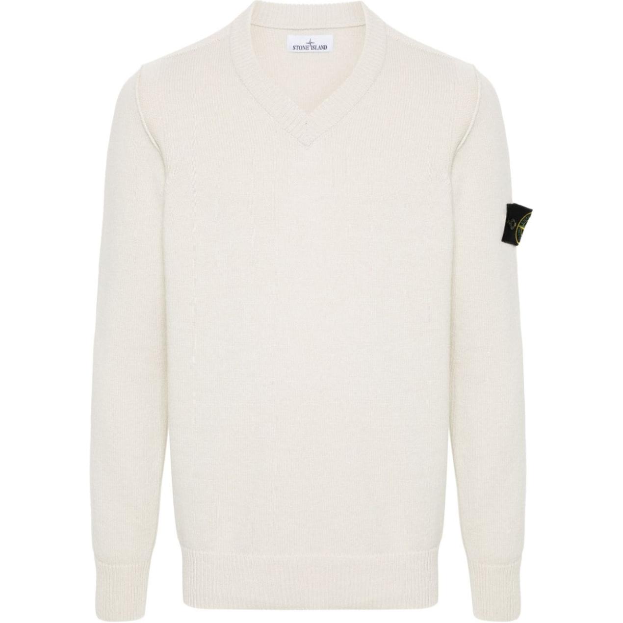 

Джемпер с длинными рукавами и V-образным вырезом Compass Badge STONE ISLAND, Light Umber