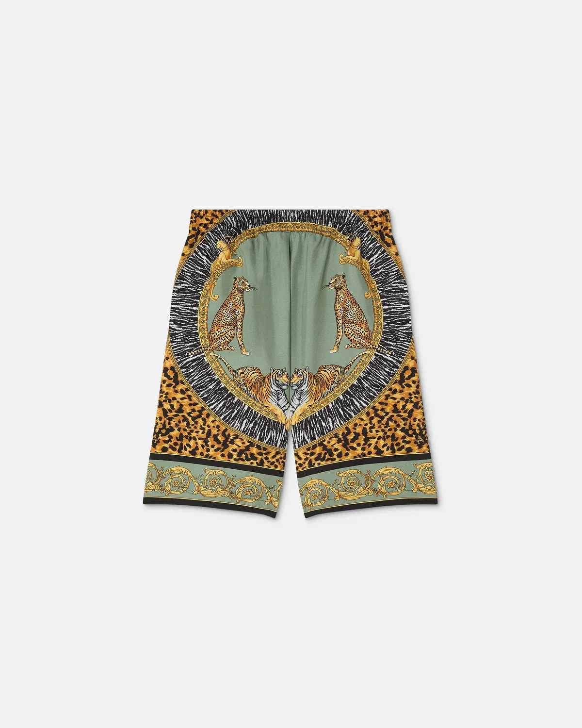 Детские шорты из шелкового твила с принтом VERSACE, мультиколор — фото 3
