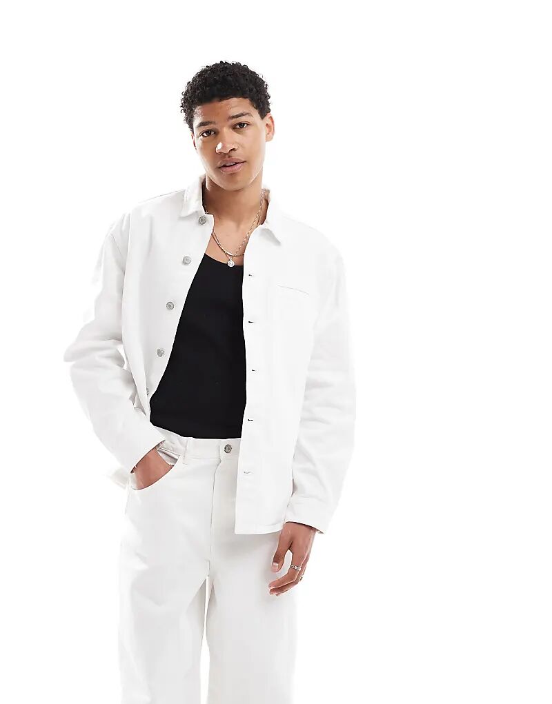 

Рубашка свободного кроя ASOS DESIGN белого цвета