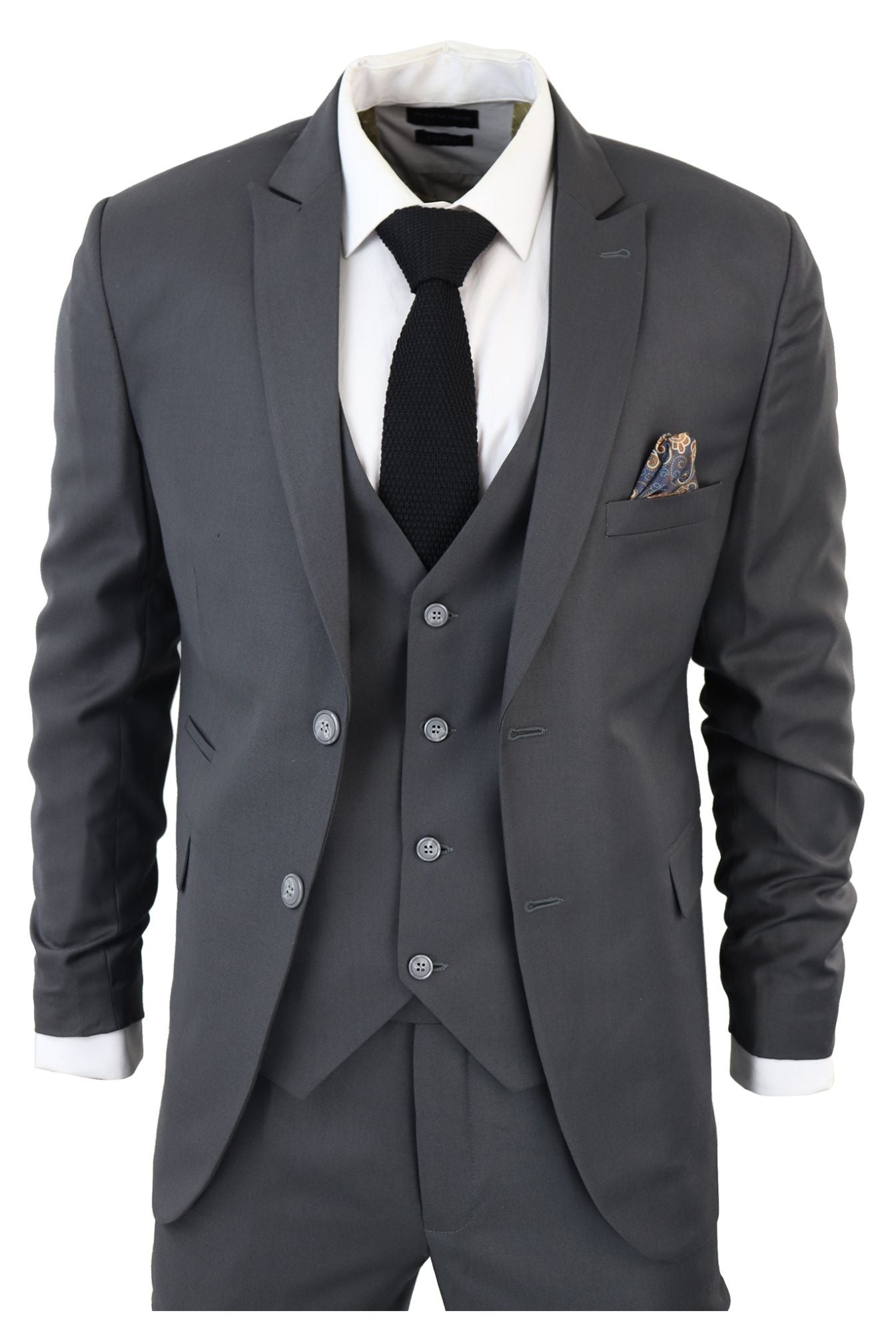 

Классический однотонный костюм-тройка IM1 TruClothing, цвет charcoal