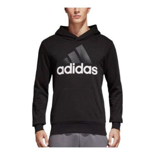 

Толстовка adidas Essentials Linear Pullover Hoodie 'Black', черный
