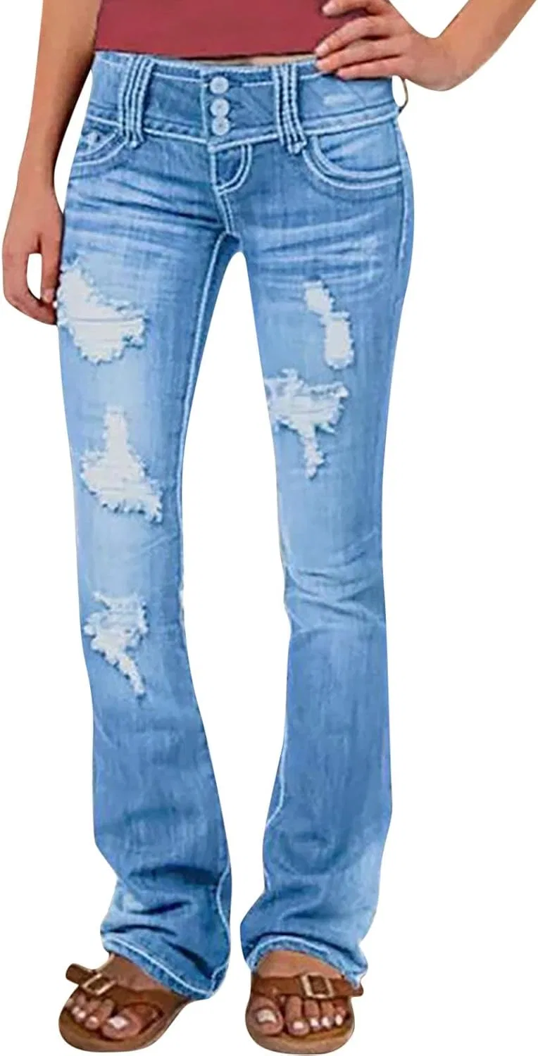 Джинсы с принтом сердца Light Blue