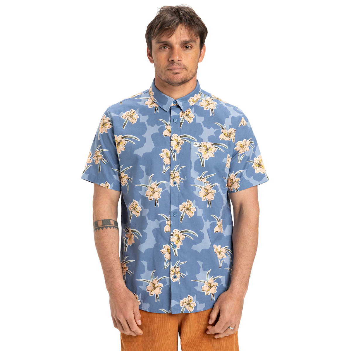 

Мужская рубашка Apero Classic Quiksilver, серо-голубой