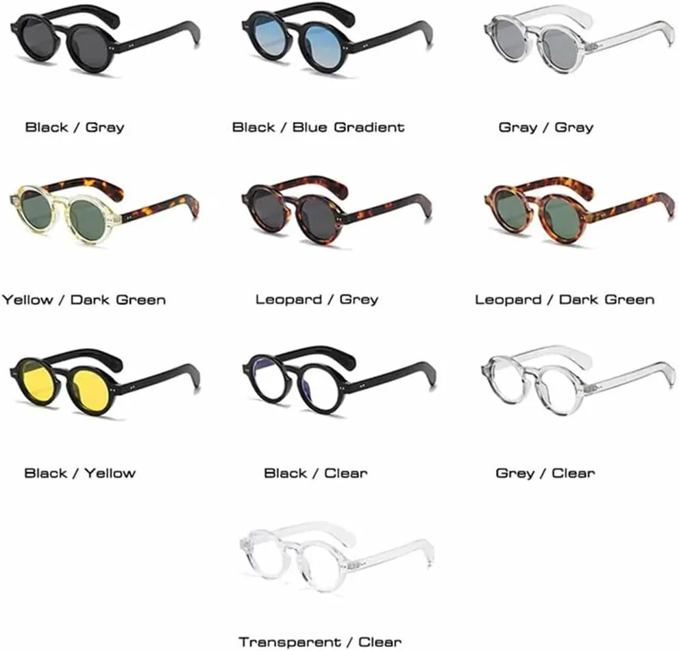 

Круглые женские солнцезащитные очки с заклепками, мужские панк-очки с линзами UV400 для занятий спортом на открытом воздухе и верховой езды UYPTK, Gray Gray