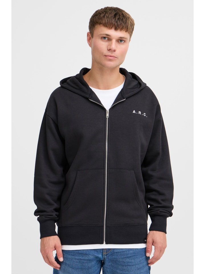 

Спортивная куртка !SOLID Sweatjacke SDHENNE 21301160ME lässige Kapuzensweatjacke mit Backprint, черный