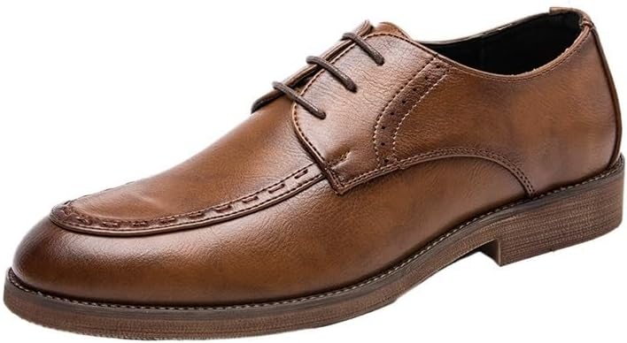 

Мужские кожаные туфли, повседневные деловые оксфорды, на шнуровке и слипоне, для вождения, удобные, для прогулок, вечеринок, свадеб Zestrelax, коричневый