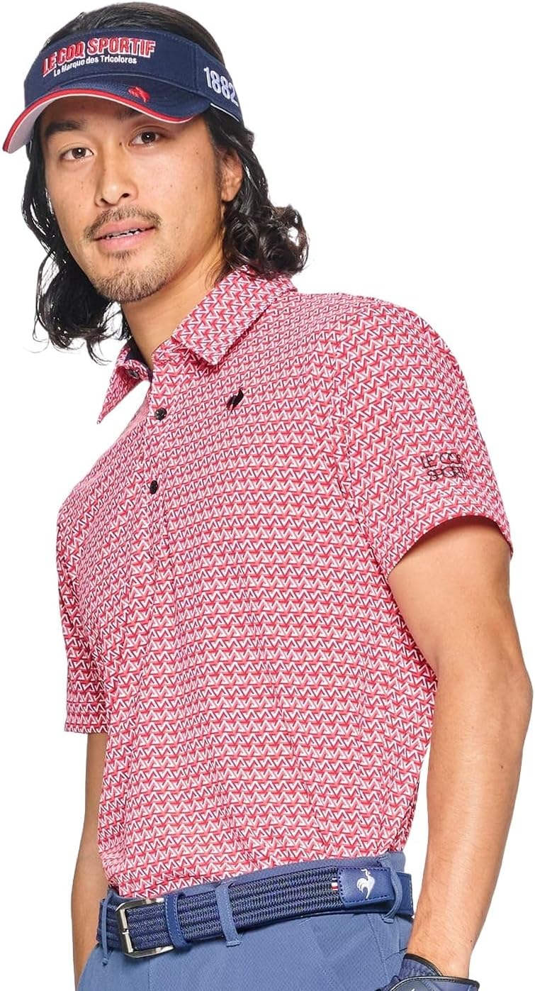 

Футболка для гольфа Le Coq Sportif Golf Golfwear с коротким рукавом, треугольная, размер S, мужская, PK00 (розовая), LL
