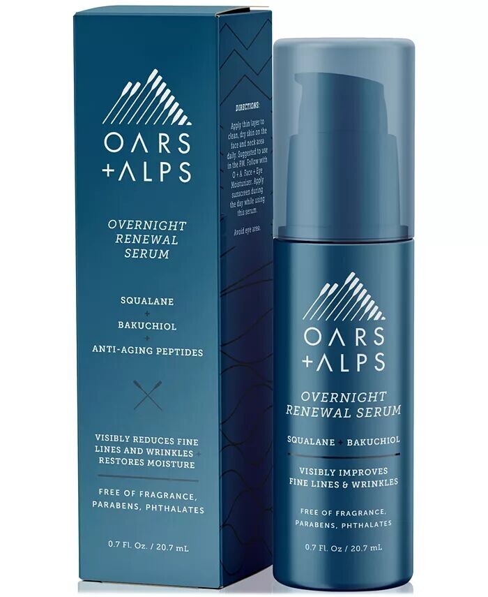 

Ночная обновляющая сыворотка, 0,7 унции Oars + Alps
