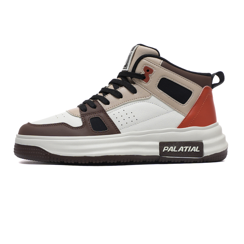 

PALATIAL Мужские скейтерские кроссовки хайтоп Black Rice/Light Gray Black/Brown - Brown, цвет Brown