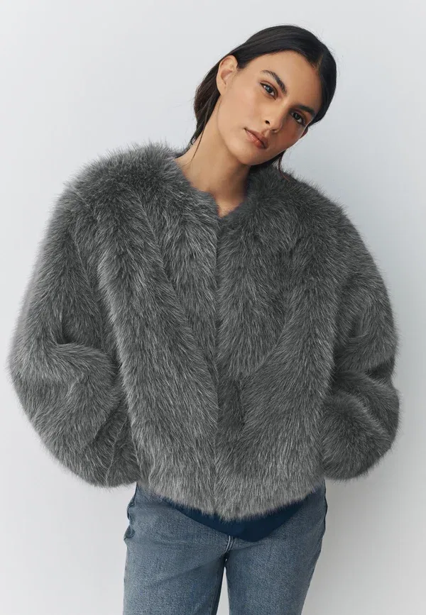 Куртка Regular fit без воротника Next, серая
