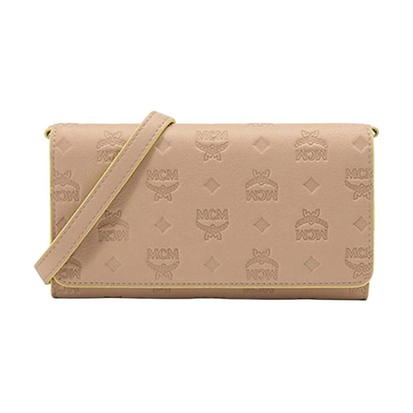 

MCM Арен Висетос кожаный клатч через плечо на пояс женский бежевый