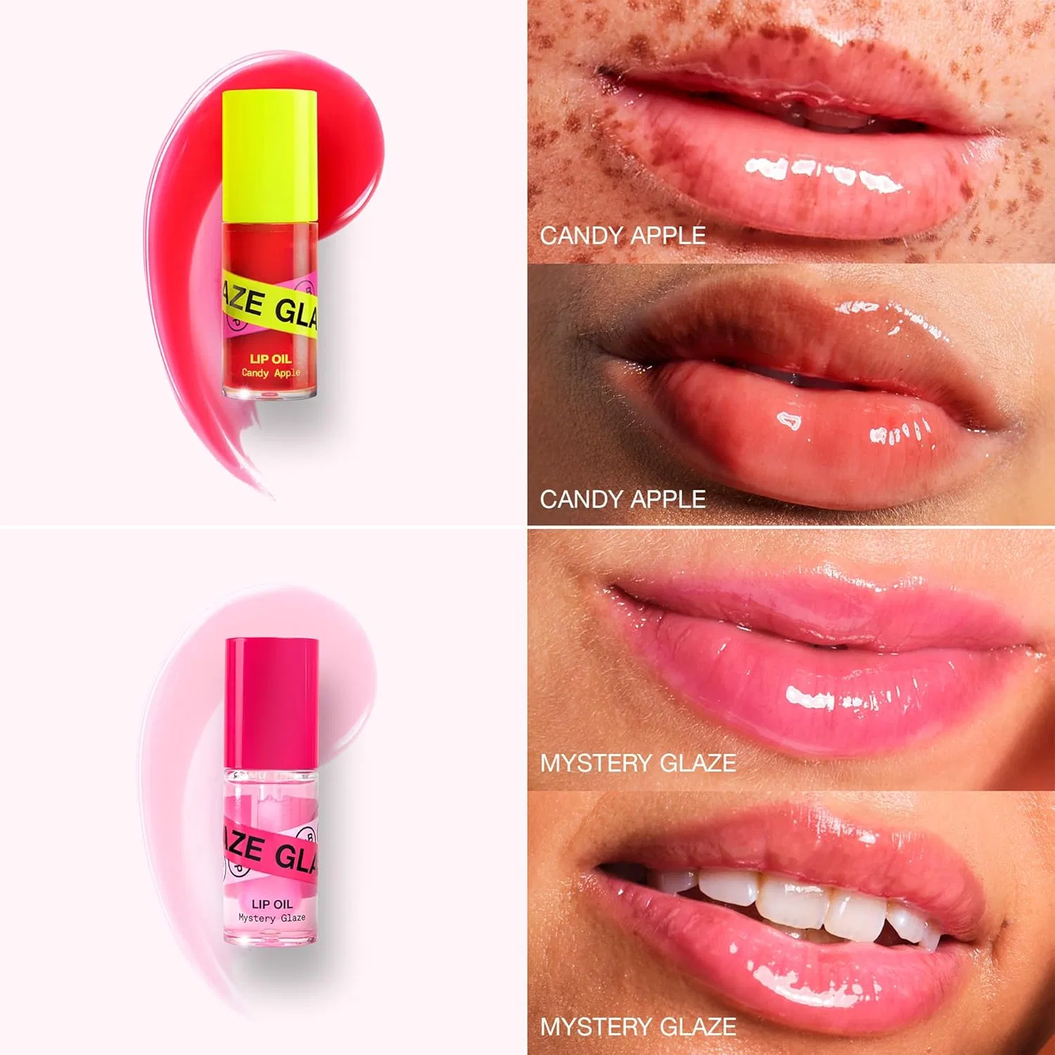 Набор блесков для губ Innbeauty Project Glaze Lip Oil, Candy Apple и Mystery Glaze, 2x6 мл, красный — фото 3