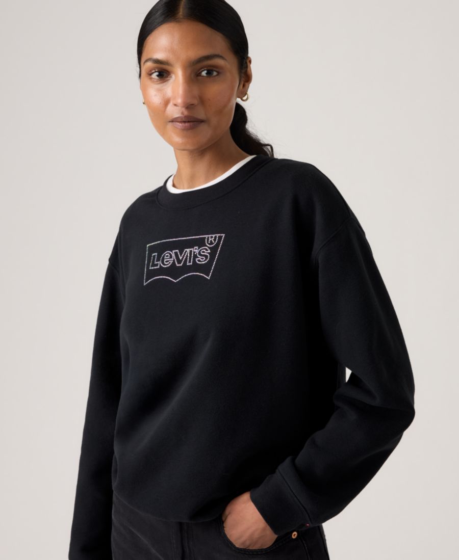 Женская повседневная толстовка с круглым вырезом и стразами Levi's, Rhinestone Bw Anthracite — фото 3
