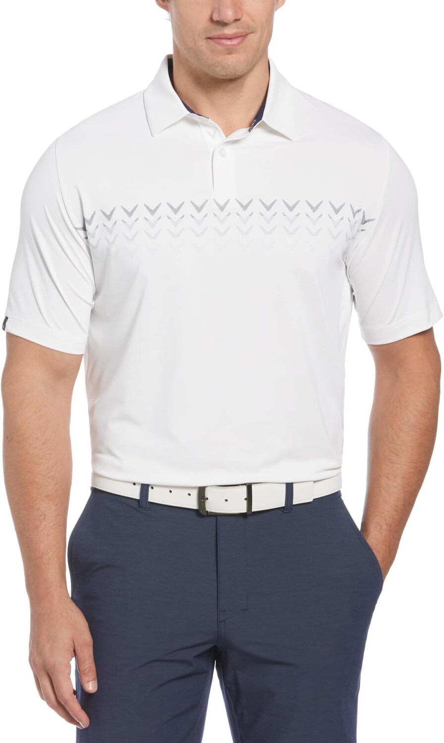 

Поло Callaway Trademark Chevron Color Block Polo, цвет Bright White