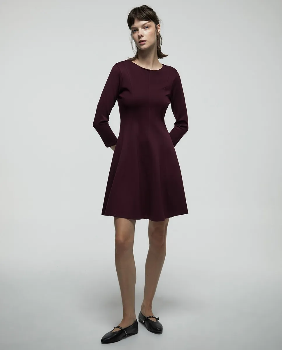 

Короткое платье с расклешенной юбкой Sfera, бордовый